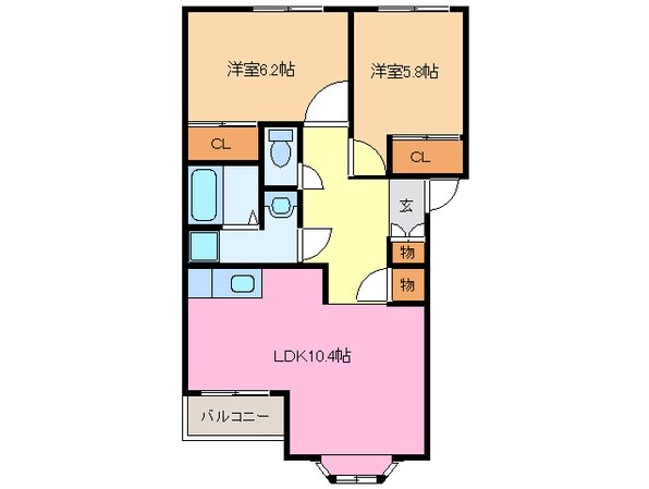 六軒駅 徒歩37分 1階の物件間取画像